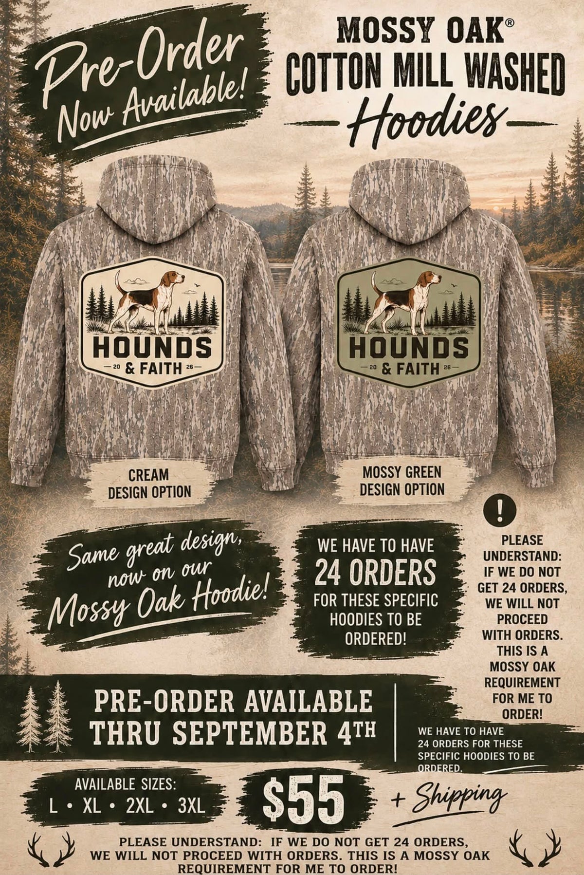 Mossy Oak Cotton Milled Hood - PRE-ORDER ONLY